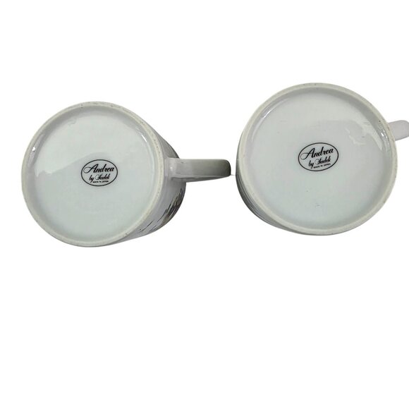 Andrea by Sadek Royal Violets Gold Rim 10 Oz Porcelain Mugs Cups – Set of 2 - Picture 5 of 16